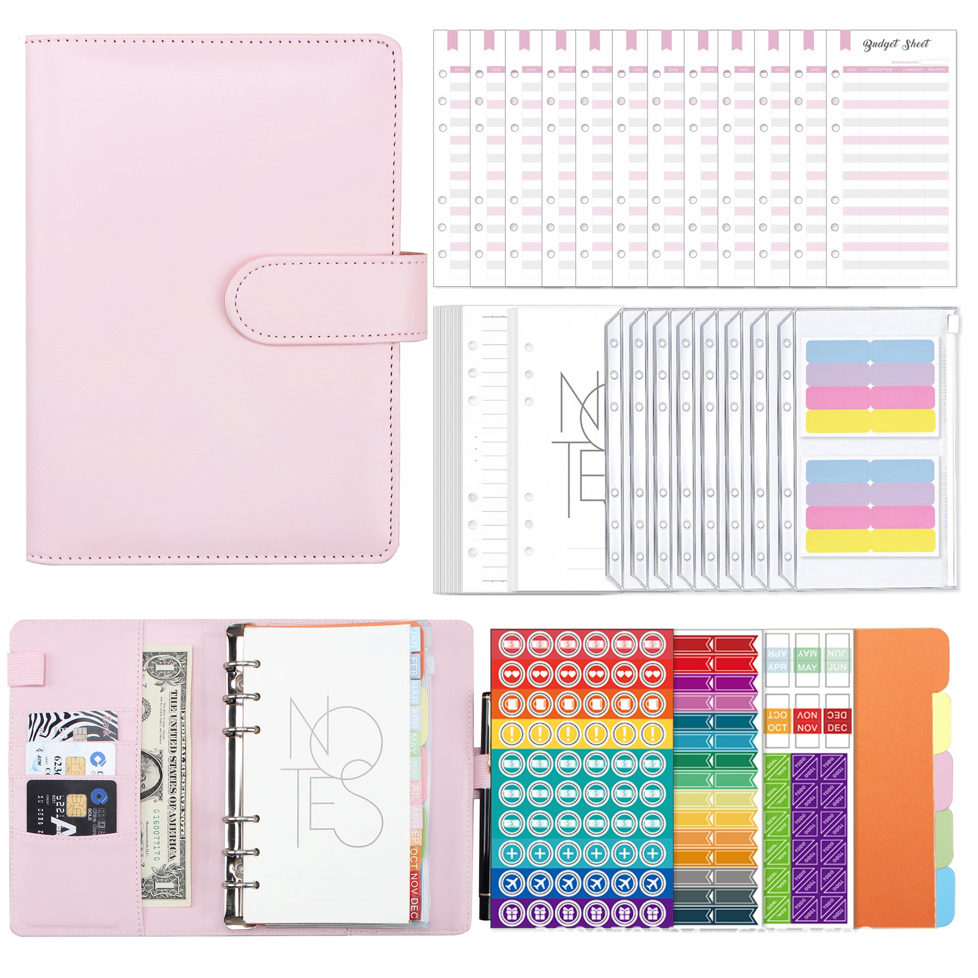 Libro de hojas sueltas de cuero Macaron A6 PU al por mayor